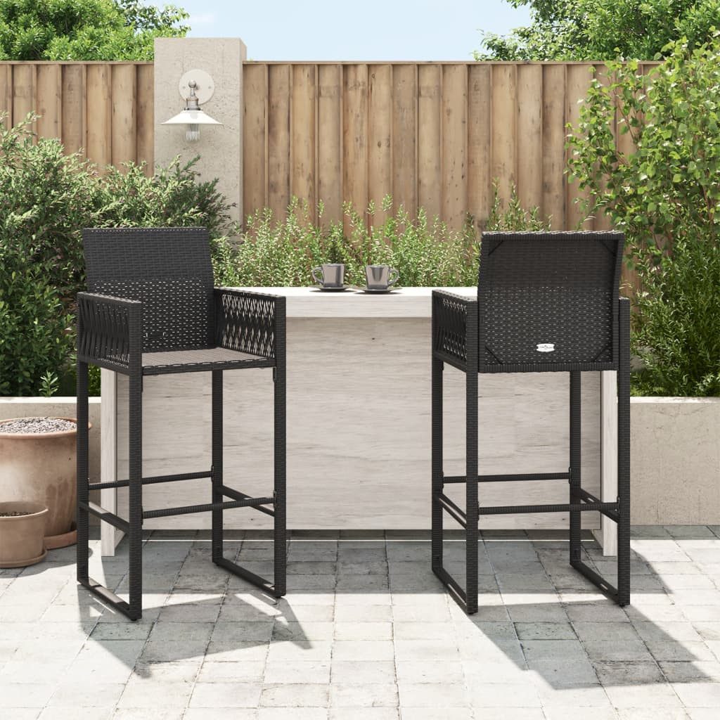 vidaXL Gartenstuhl Garten-Barhocker 2 Stk. Schwarz günstig online kaufen