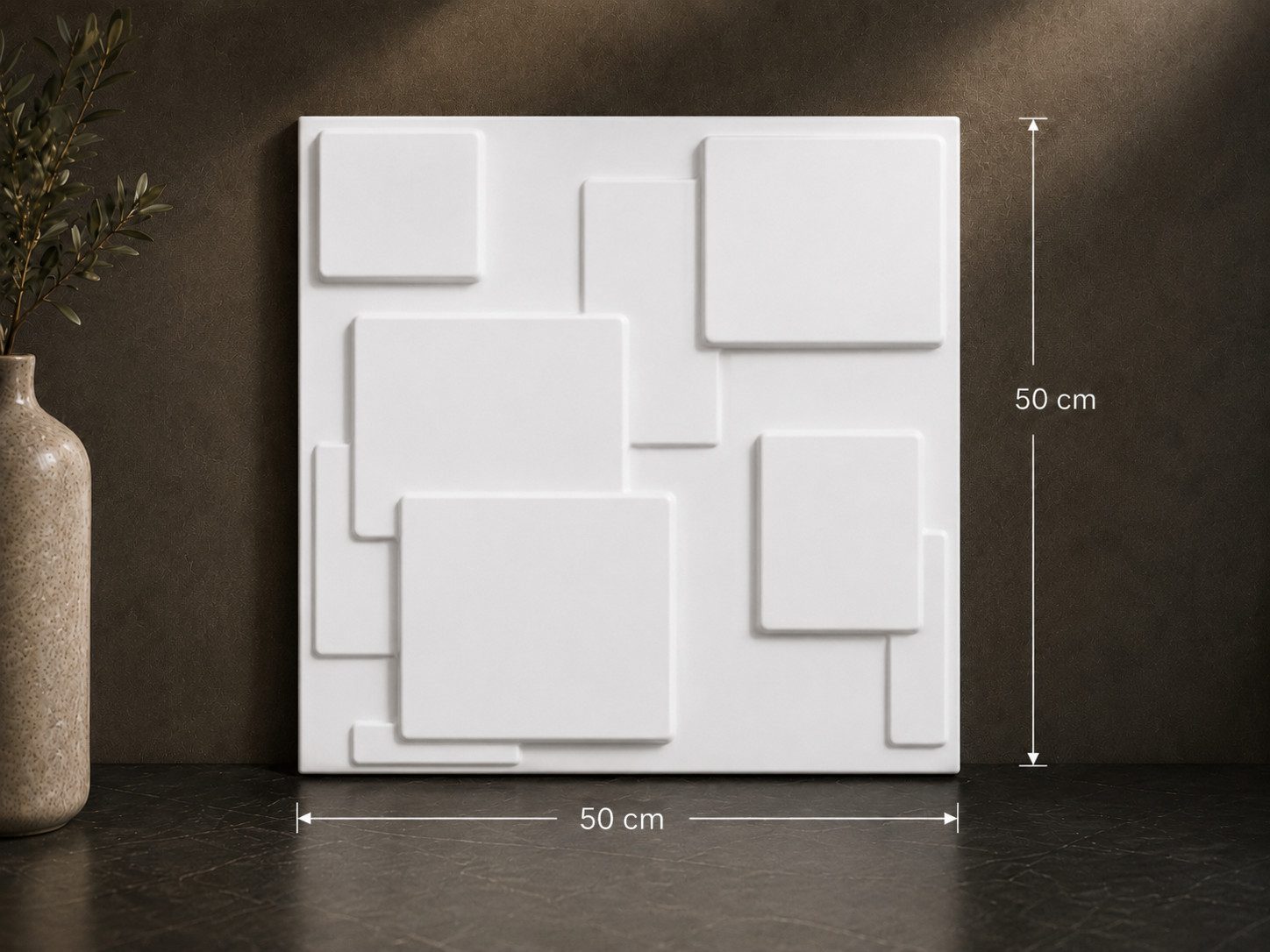 JVmoebel 3D Wandpaneel Modern Wandverkleidung Geometrisch Welle Muster Deko Sofort, BxL: 50x50 cm, 0,50 qm, (100-tlg) Moderner 3D-Effekt и fühlbare Struktur – Bild 5 von 5