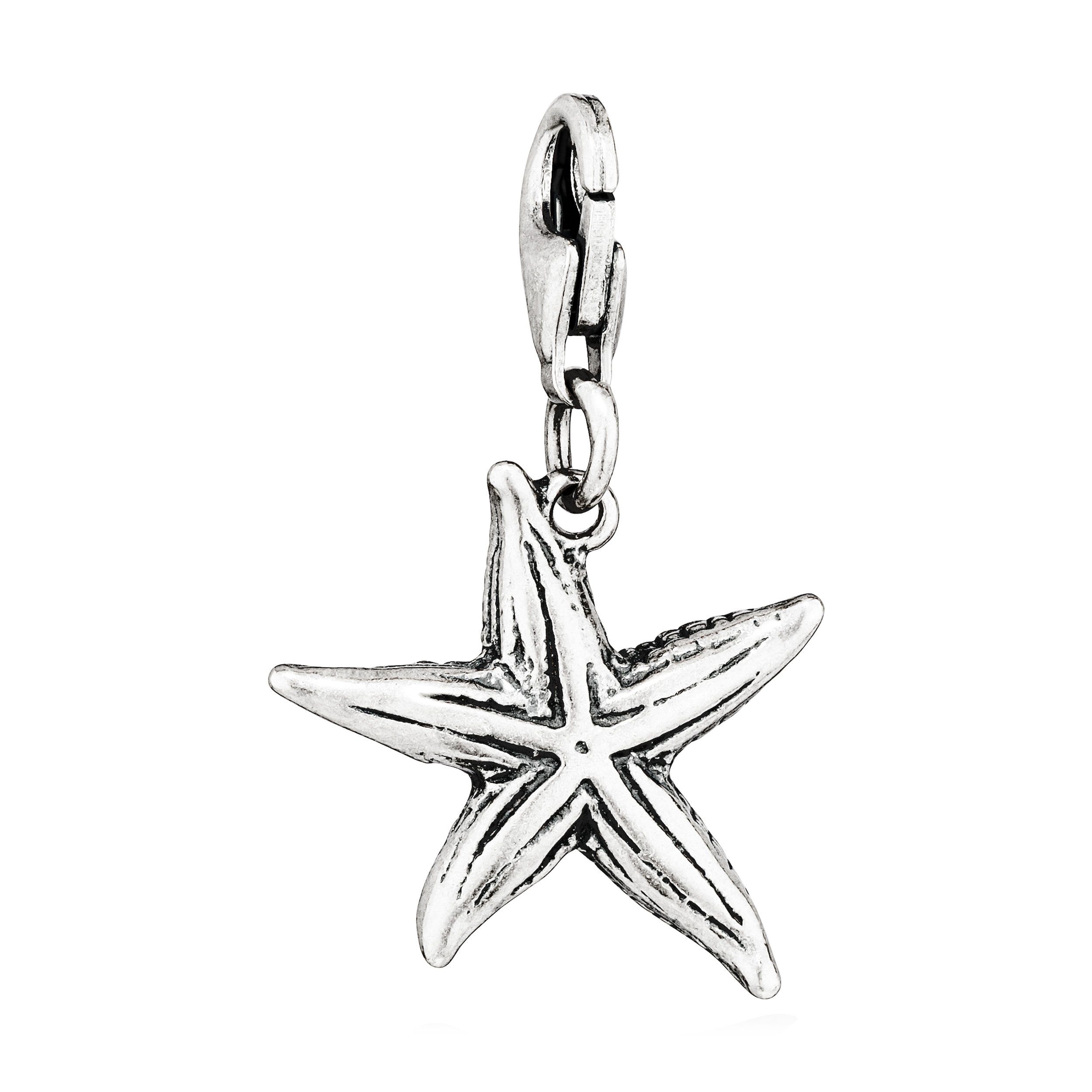 Kettenanhänger Charm-Anhänger Seestern 925 Silber antik 17x15mm Silberanhänger Amulet