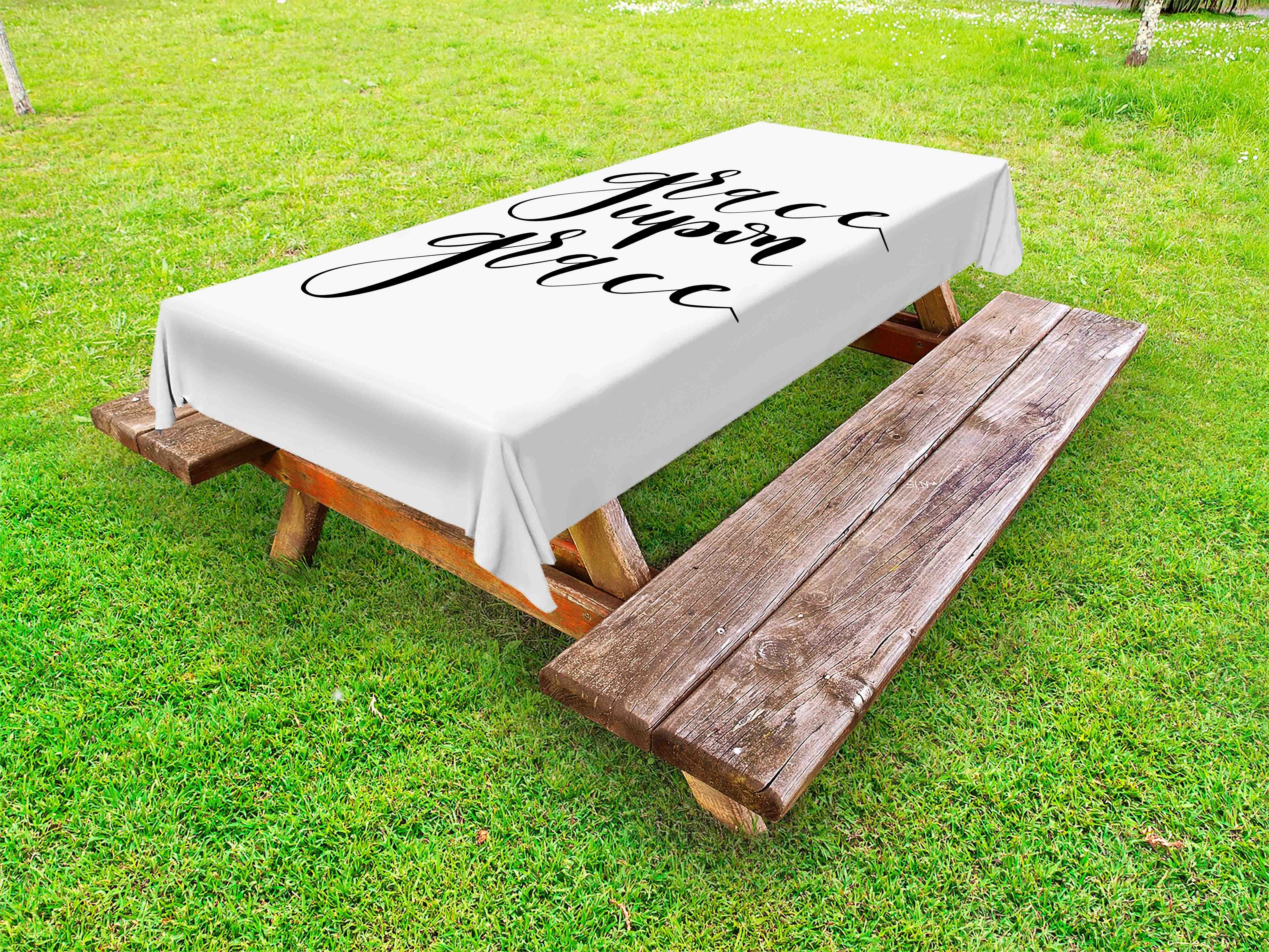 Abakuhaus Tischdecke dekorative waschbare Picknick-Tischdecke, Wording Zitat Gnade inspirierend
