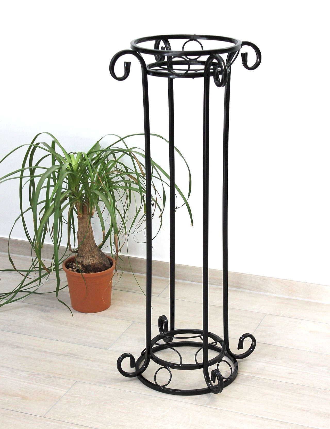 DanDiBo Blumenständer Blumensäule Metall Schwarz 97 cm Blumenständer KW042 Blumenhocker Pflanzenständer Pflanzensäule