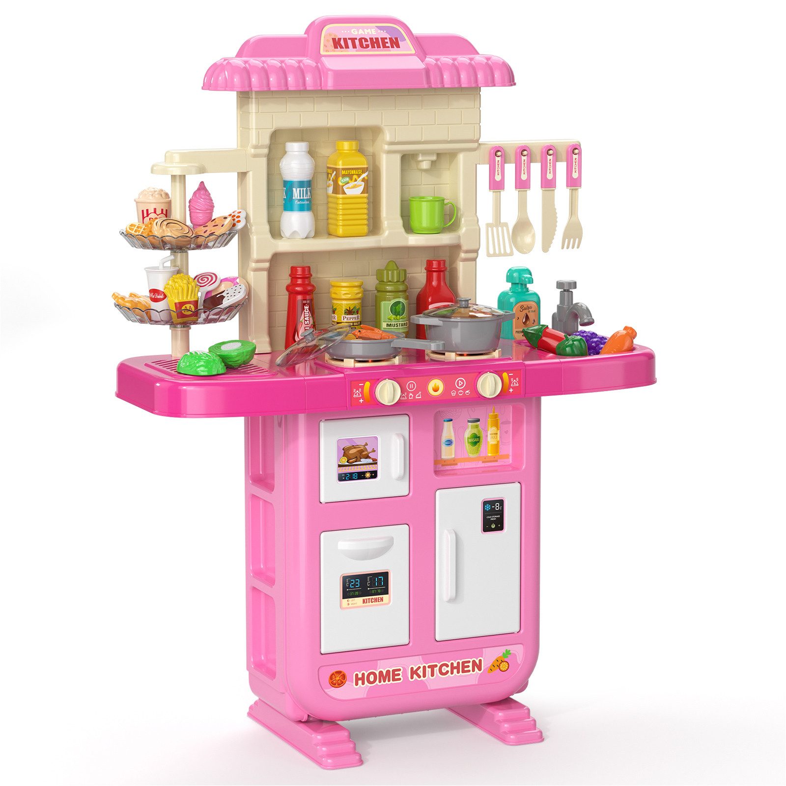 TEMI Kinder-Küchenset Kinderküche mit Zubehör, Küche Spielzeug mit Licht un günstig online kaufen