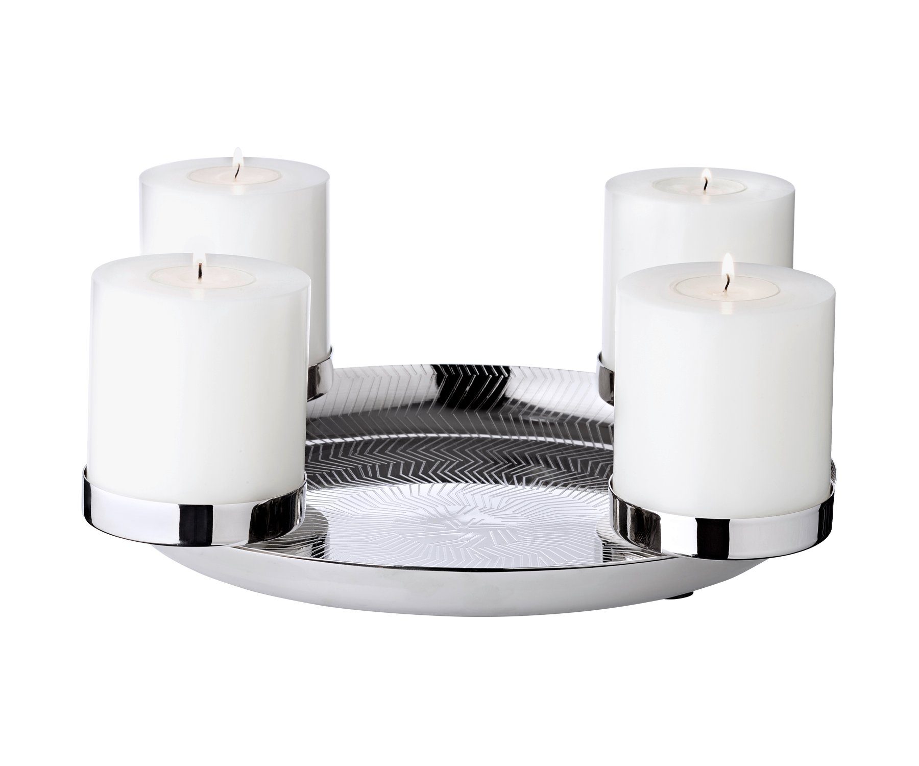 EDZARD Adventskranz Kaya, Silber-Optik, glänzend, vernickelt, Ø 36 cm