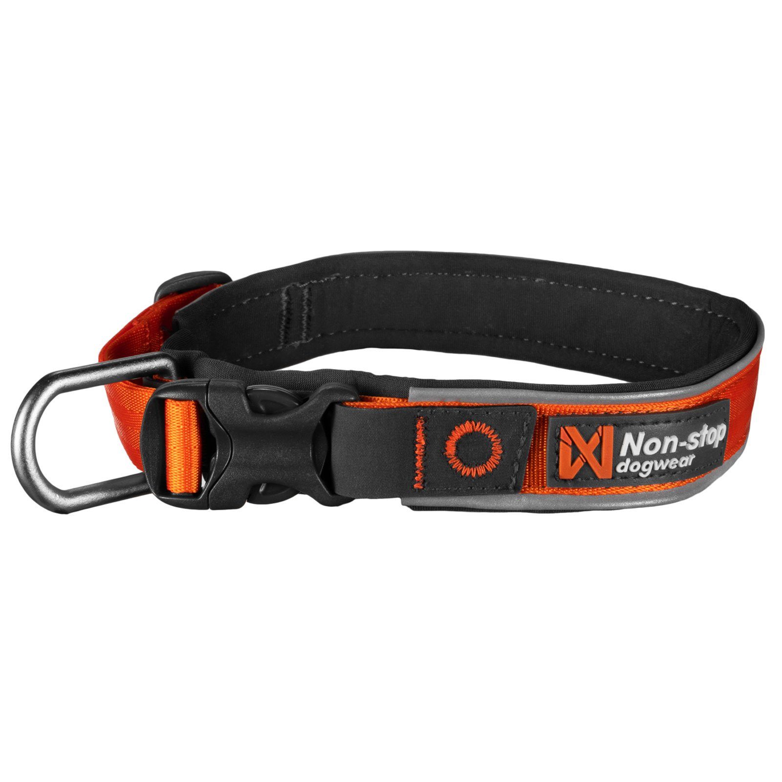Non-stop dogwear Hunde-Halsband ROAM Collar orange, Neopren-Polsterung; Nylon-Gurtband, mit weichem und strapazierfähigem Neopren gepolstert