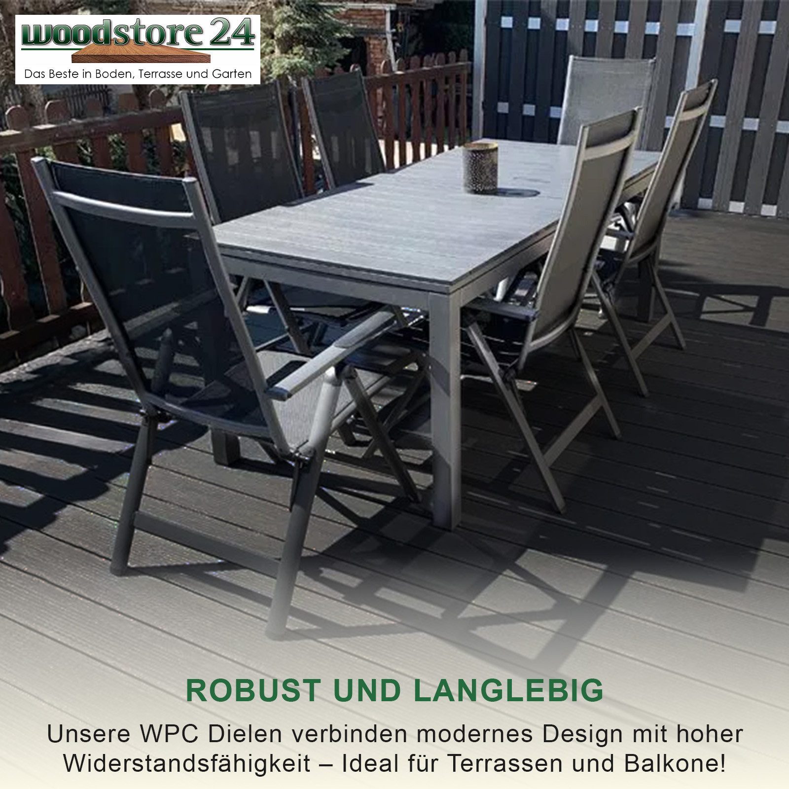 Woodstore24 Terrassendielen WoodoRhodos WPC Diele für Terrasse und Balkon m günstig online kaufen