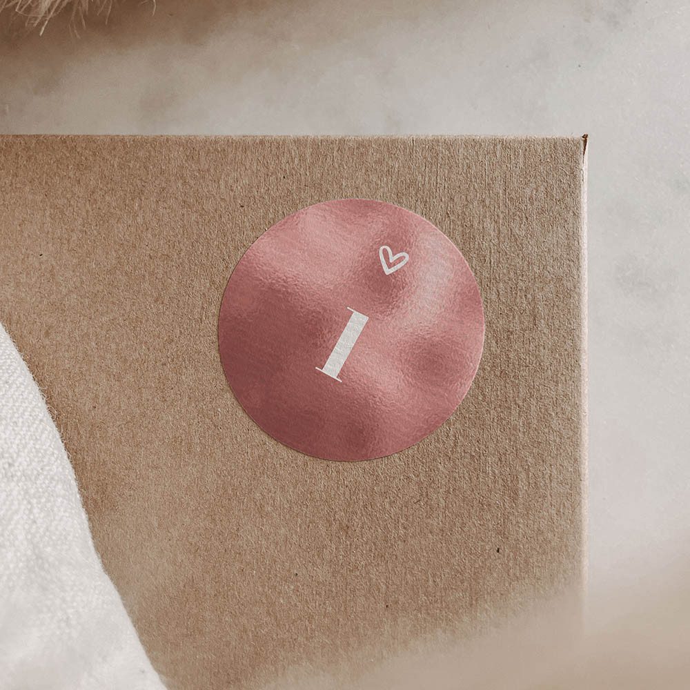 NORDEULE Aufkleber Adventskalender Zahlen 1-24, Runde Etiketten ⌀ 4 cm in Rose, (24tlg), ideal für Weihnachten, Wichtelgeschenke, Nummerierung, DIYs