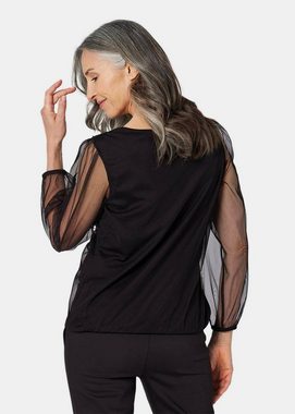 GOLDNER Print-Shirt Langarmshirt mit transparenten Ärmeln