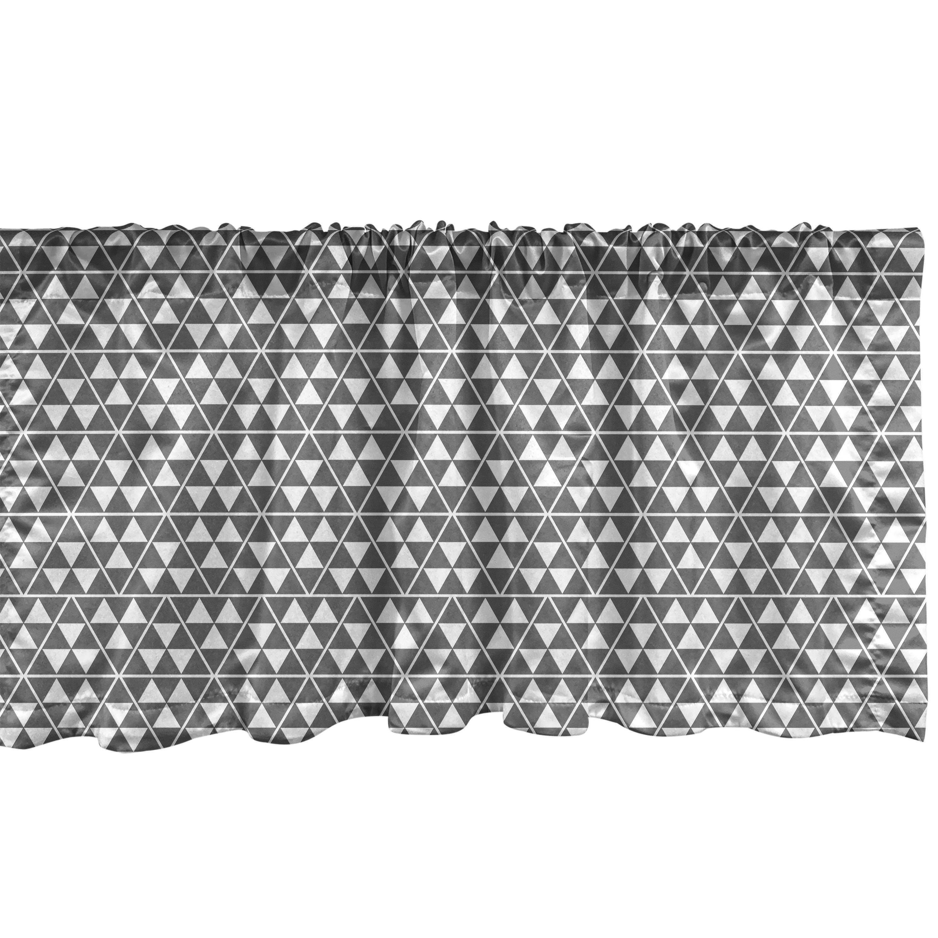 Scheibengardine Vorhang Volant für Küche Schlafzimmer Dekor mit Stangentasche, Abakuhaus, Microfaser, Geometrisch Komplizierte Grau Triangles