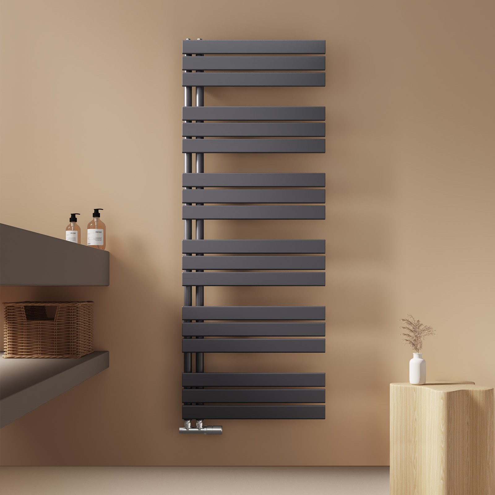 EMKE Badheizkörper Anthrazit Flach Paneelheizkörper Handtuchtrockner, Verti günstig online kaufen