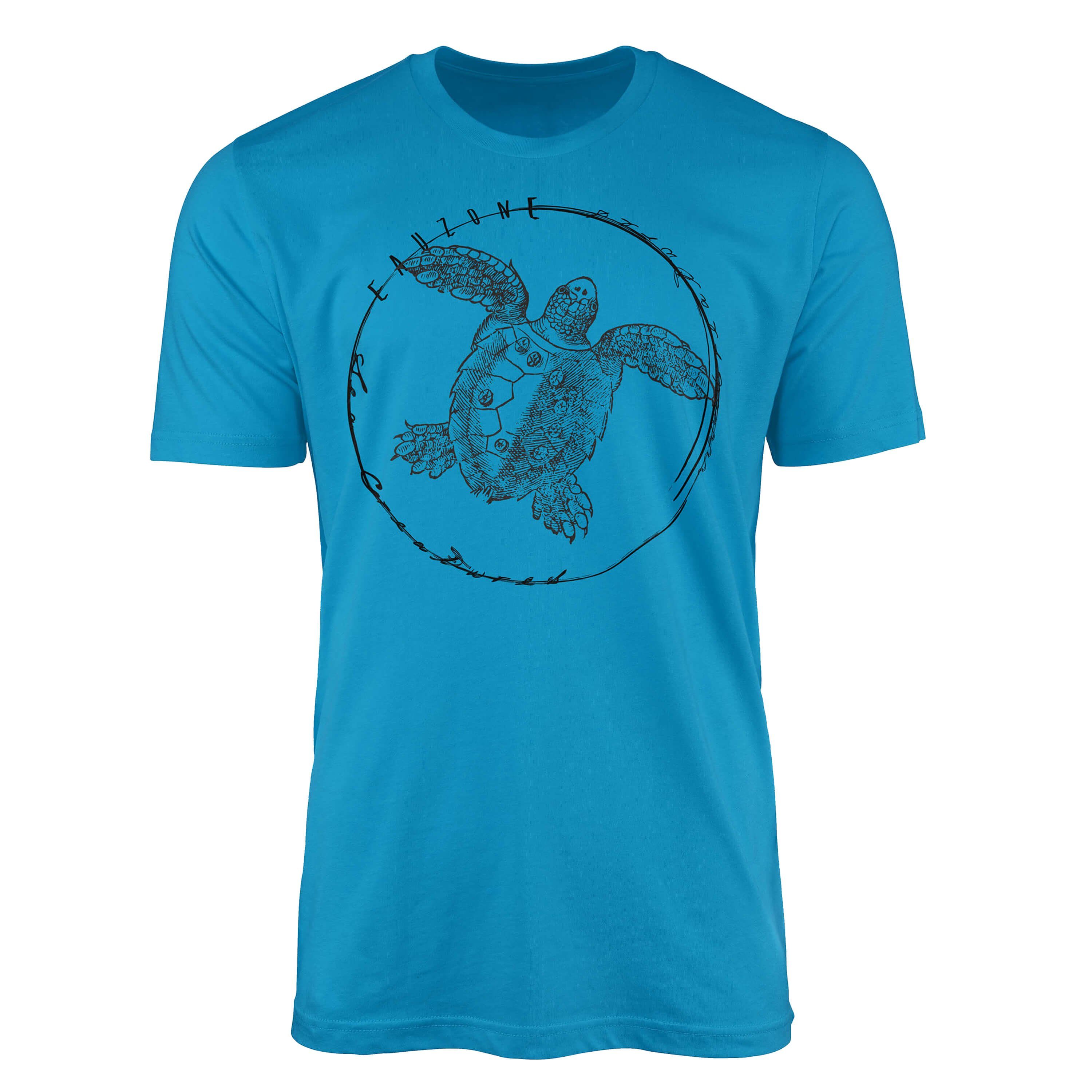 Besonderheit 2024 Sinus Art T-Shirt sportlicher und Schnitt Tiefsee Sea Serie: - Struktur / 099 T-Shirt Atoll Creatures, Sea feine Fische