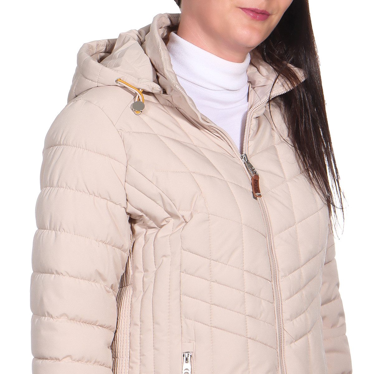 Aurela Damenmode Winterjacke Kuschelige Steppjacke mit Innenfell für Damen auch in großen Größen erhältlich, mit Kapuze