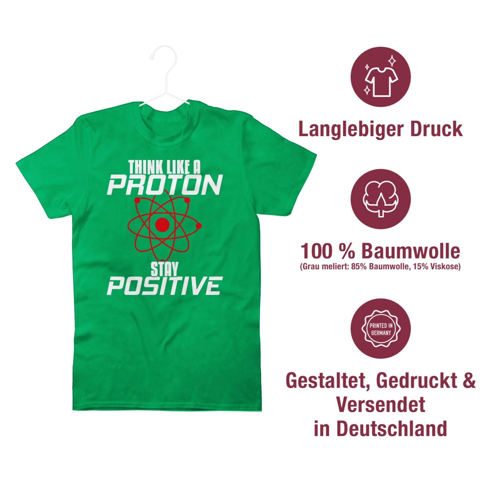like T-Shirt 3 Nerd a positive Think Grün Geschenke Shirtracer stay proton