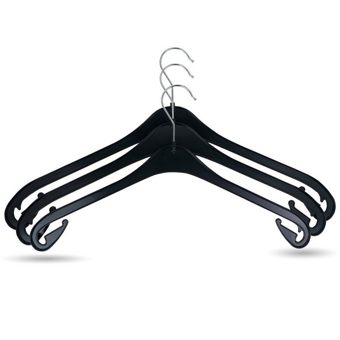 Webwarenhaus Kleiderbügel Kleiderbügel Kunststoff Schwarz 38 cm im 10er Pack (Spar-Set) Kleiderbügel 38 cm drehbarer Haken Kunststoff