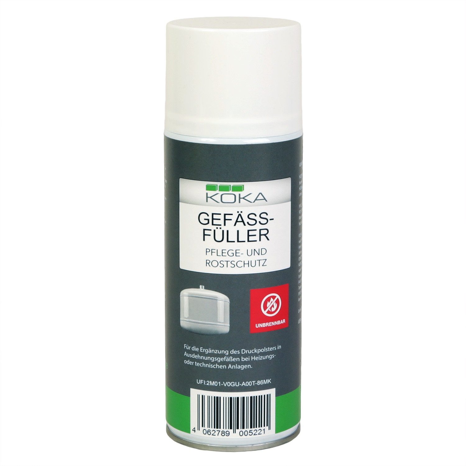 KOKA Rostschutzgrundierung Gefäßfüller nicht brennbar 400ml Ausdehnungsgefäß, 1-tlg., Füller Heizung Membran Ausdehnungsgefäss Spray Unbrennbar Rostschutz