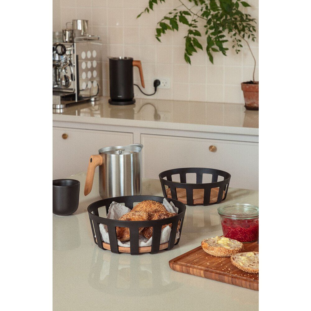 Eva Solo Brotkorb Brotkorb 25 cm Nordic kitchen Bambus, Bambus, Kunststoff, Brotkorb, Ø24,5cm, Bambus, schwarz