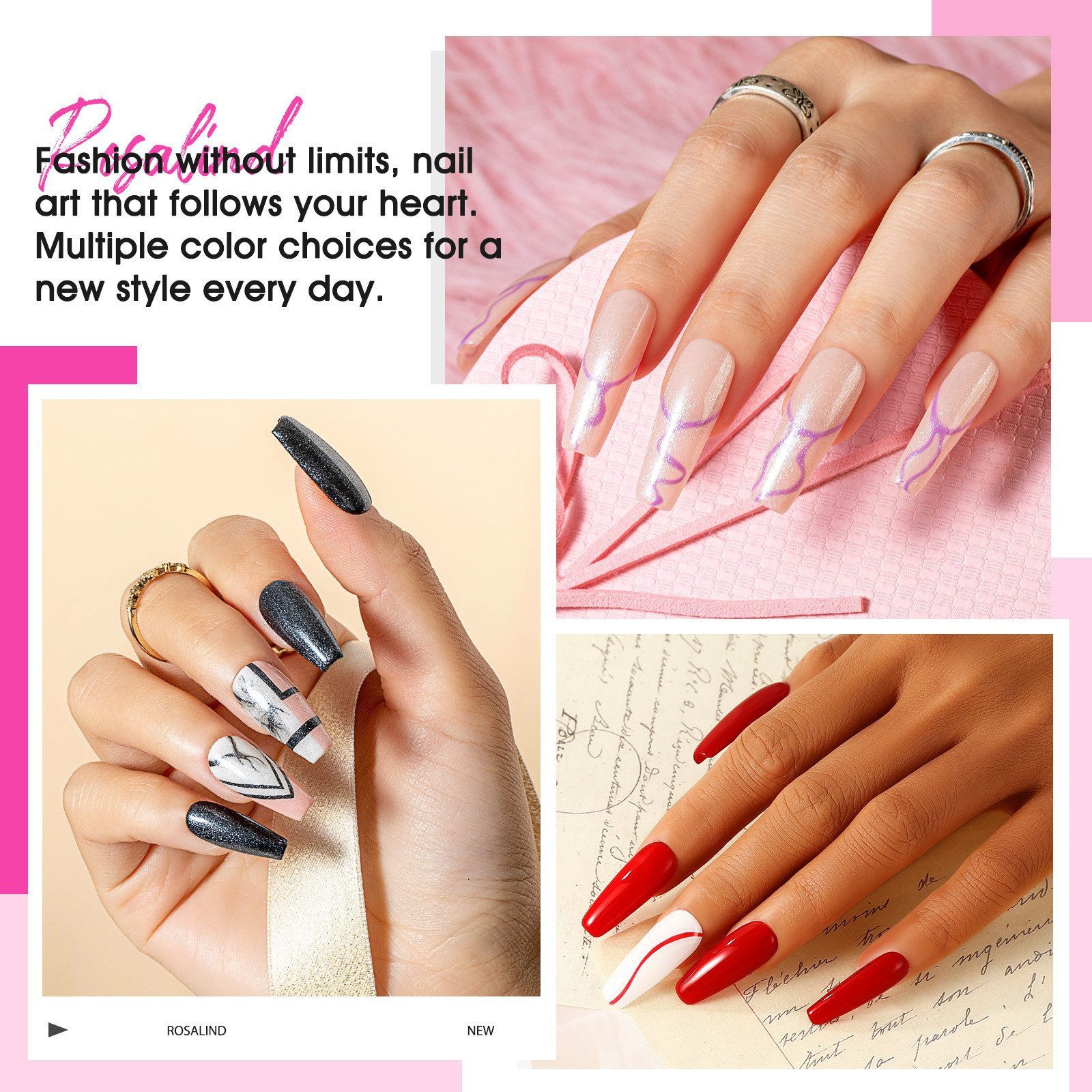 POPOLIC Nagellack-Set UV Nagellack Set, 24 Stück Gel Nagellack mit Unterlack, 1-tlg., Gellack Shellac Nagellack UV Gel Set für Nagel Design
