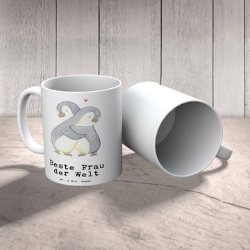 Mr. & Mrs. Panda Tasse Pinguin Beste Frau der Welt - Weiß - Geschenk, Tee, Ehefrau, Braut, Kaffeetasse, Kaffeebecher, Geschenktipp, Freundin, Bedanken, Becher, Büro, für, Keramik
