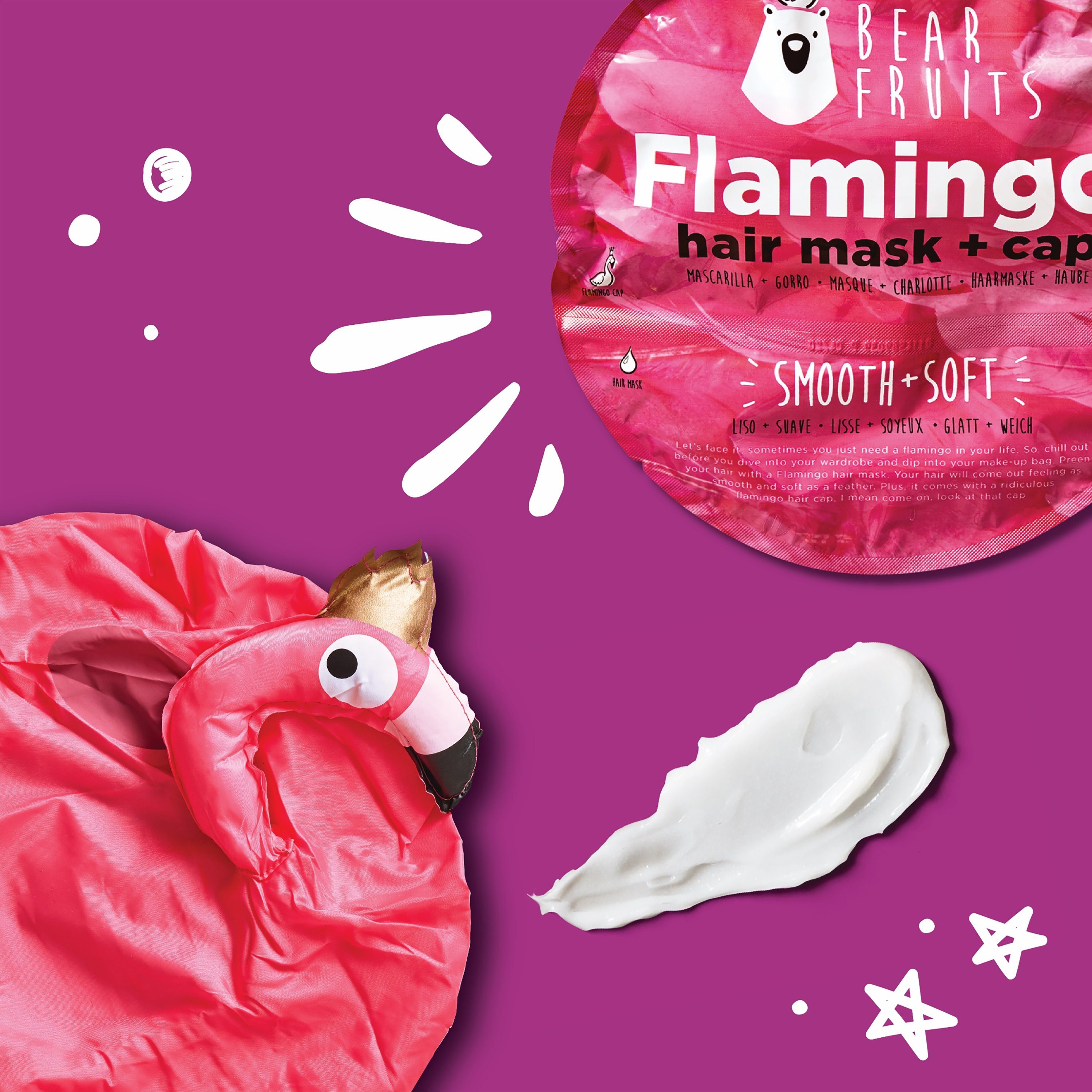 Bear Fruits Haarmaske Flamingo - Hair mask + cap