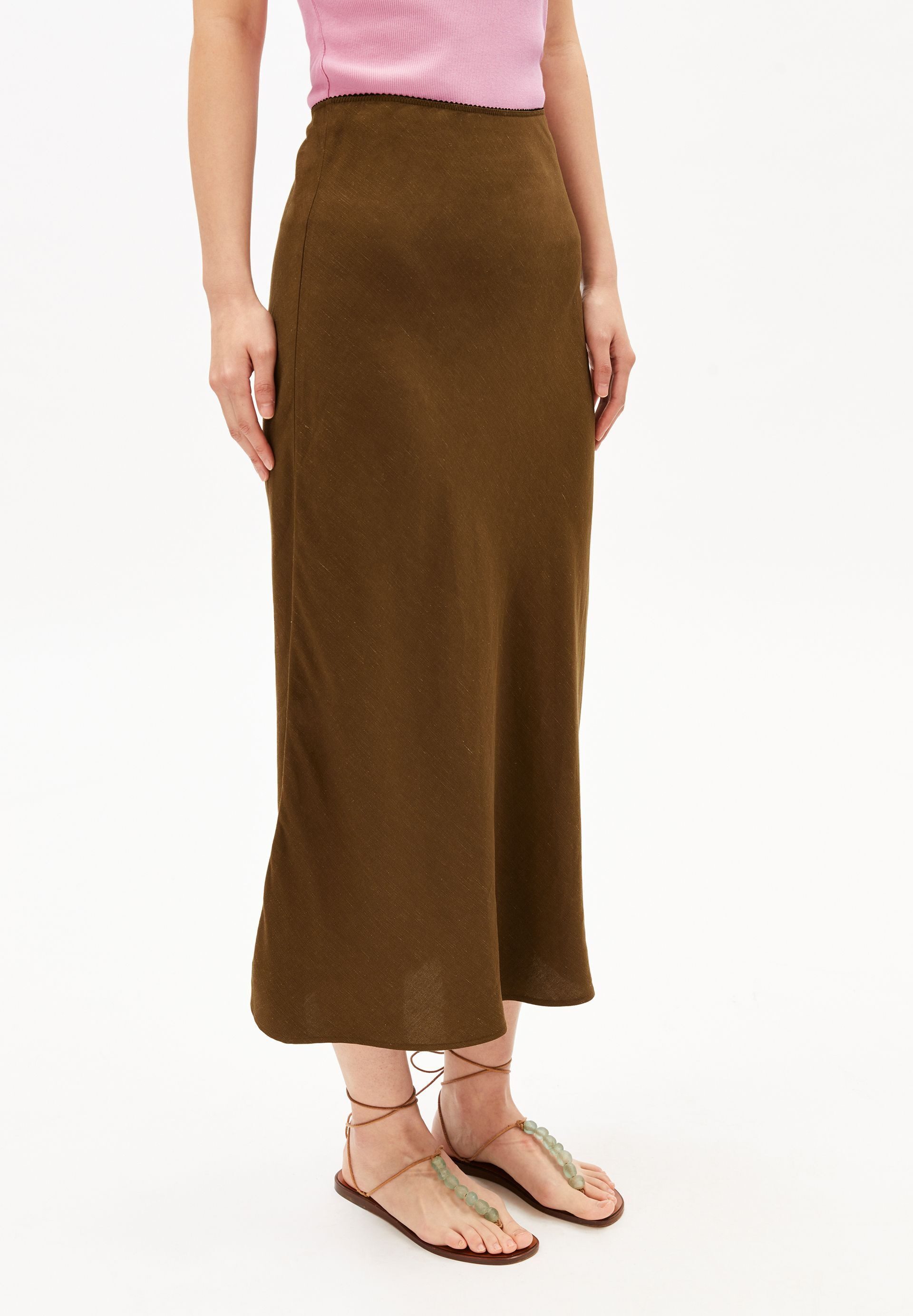 Armedangels Jerseyrock LENOVAA Leinen-Mix (Regular Fit) Midi