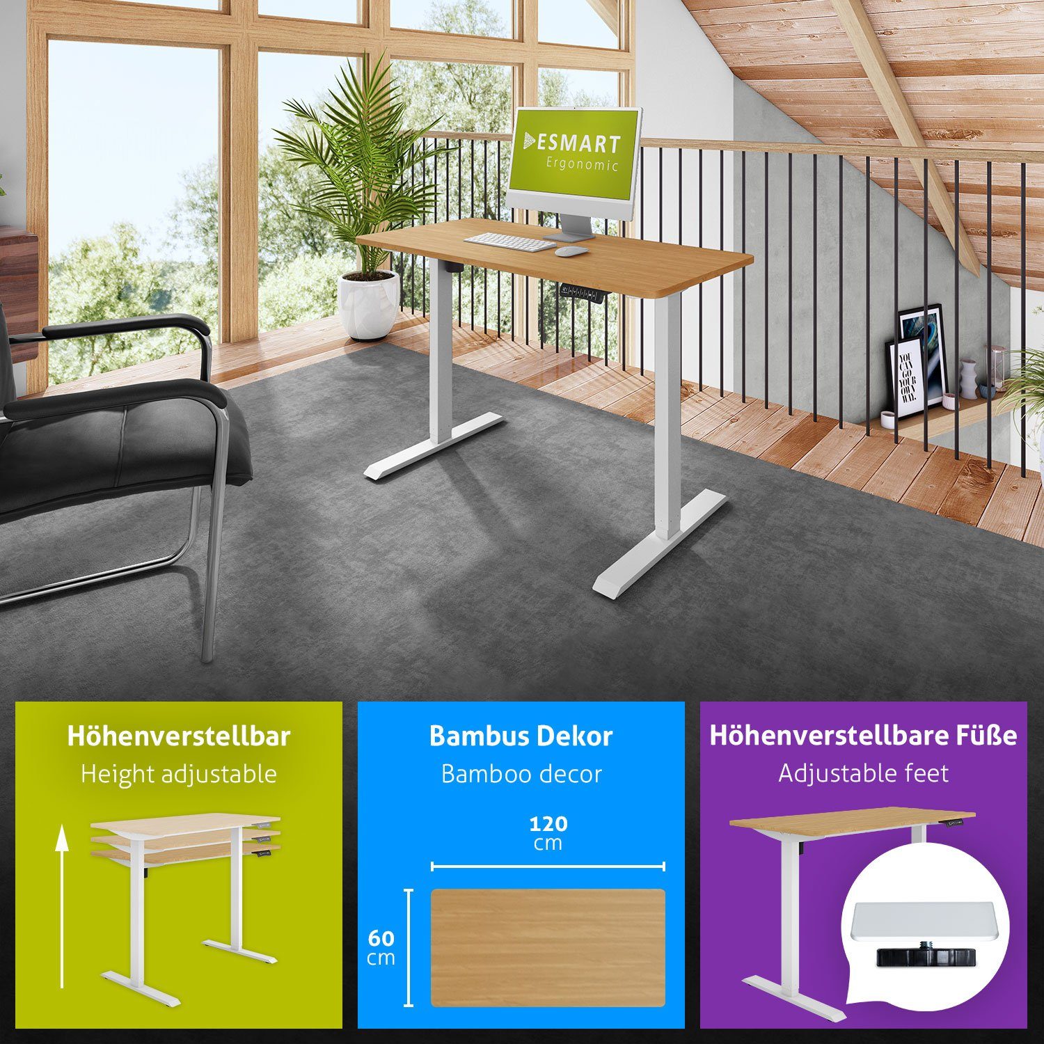 ESMART Schreibtisch ESMART Germany, ETX-121 Elektrisch günstig online kaufen