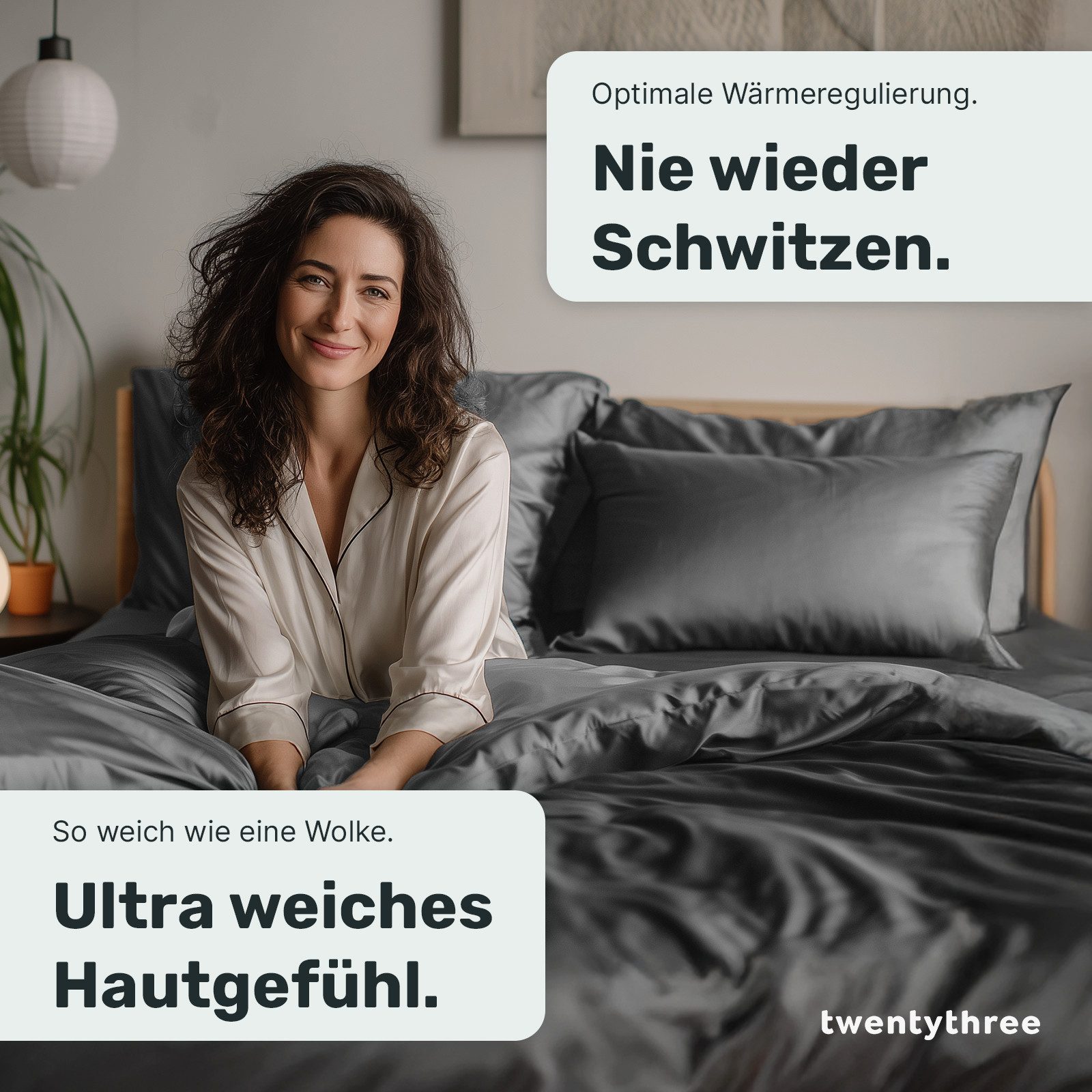twenty:three® Bettbezug Lyocell Deckenbezug Dark Gray, günstig online kaufen