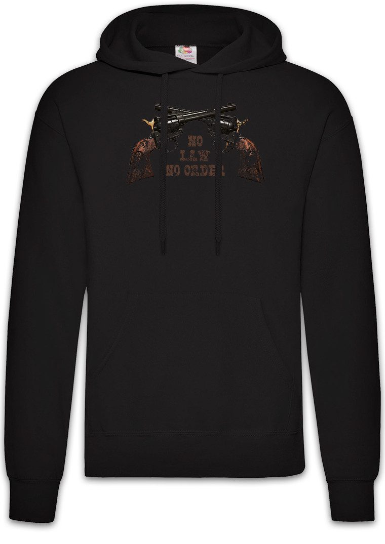 Urban Backwoods Hoodie No Law No Order Herren Hoodie Cowboy Gunslinger Revolverheld Western (1-tlg) Saloon Sheriff Cowgirl Rodeo