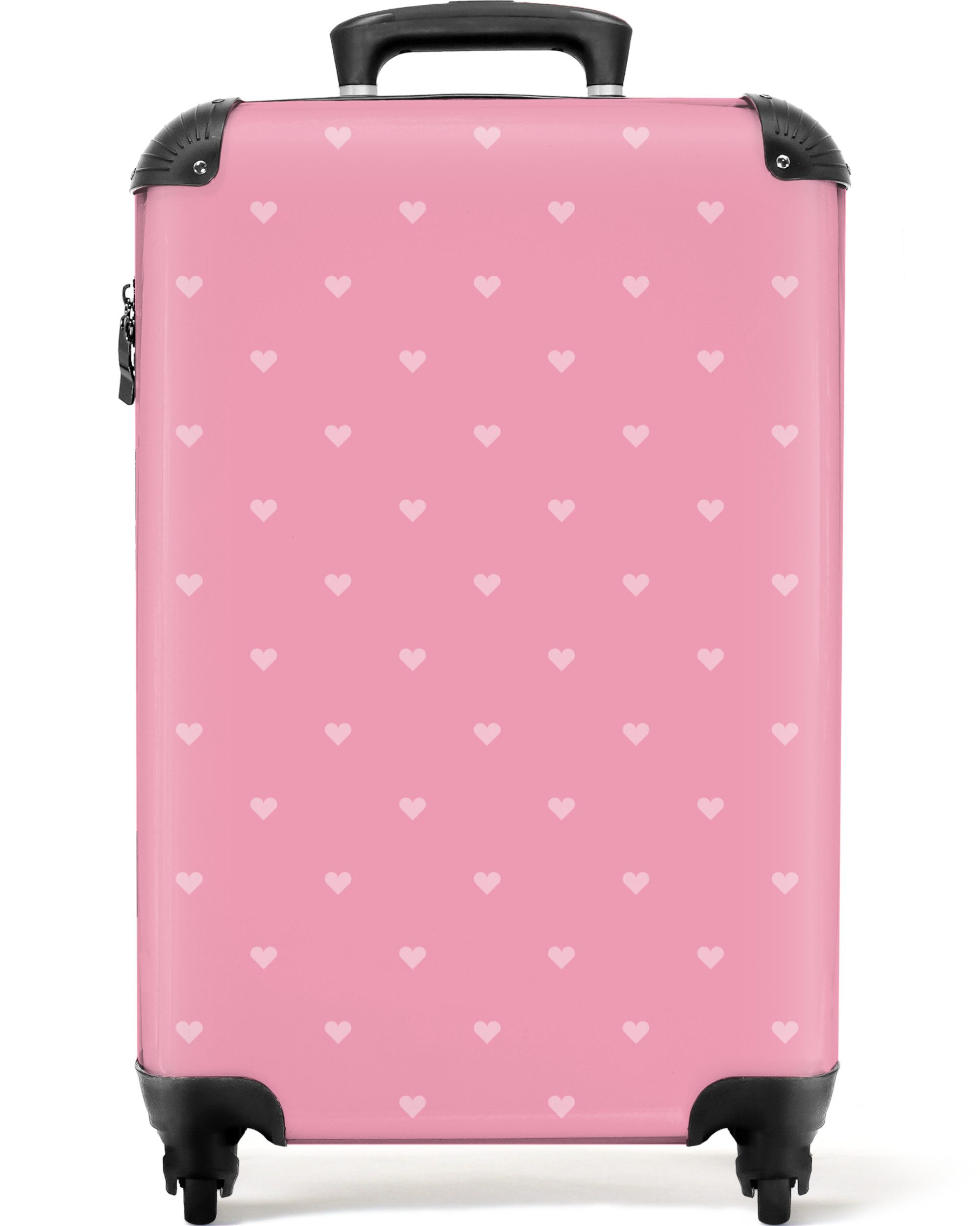 NoBoringSuitcases.com© Hartschalen-Trolley Rosa - Herzen - günstig online kaufen