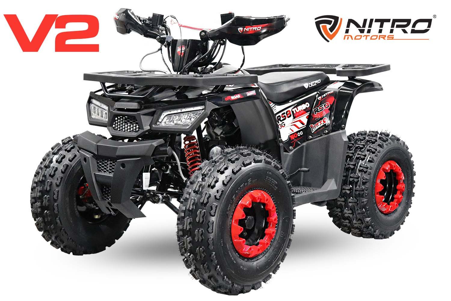 Nitro Motors ATV Kinderquad Rocco RS8 150cc 4-Takt E-Start LED Rückwärtsgang, 150 ccm, 60 km/h, Euro 0, Sportauspuff, LED-Beleuchtung, Alarmanlage, Digital-Tacho