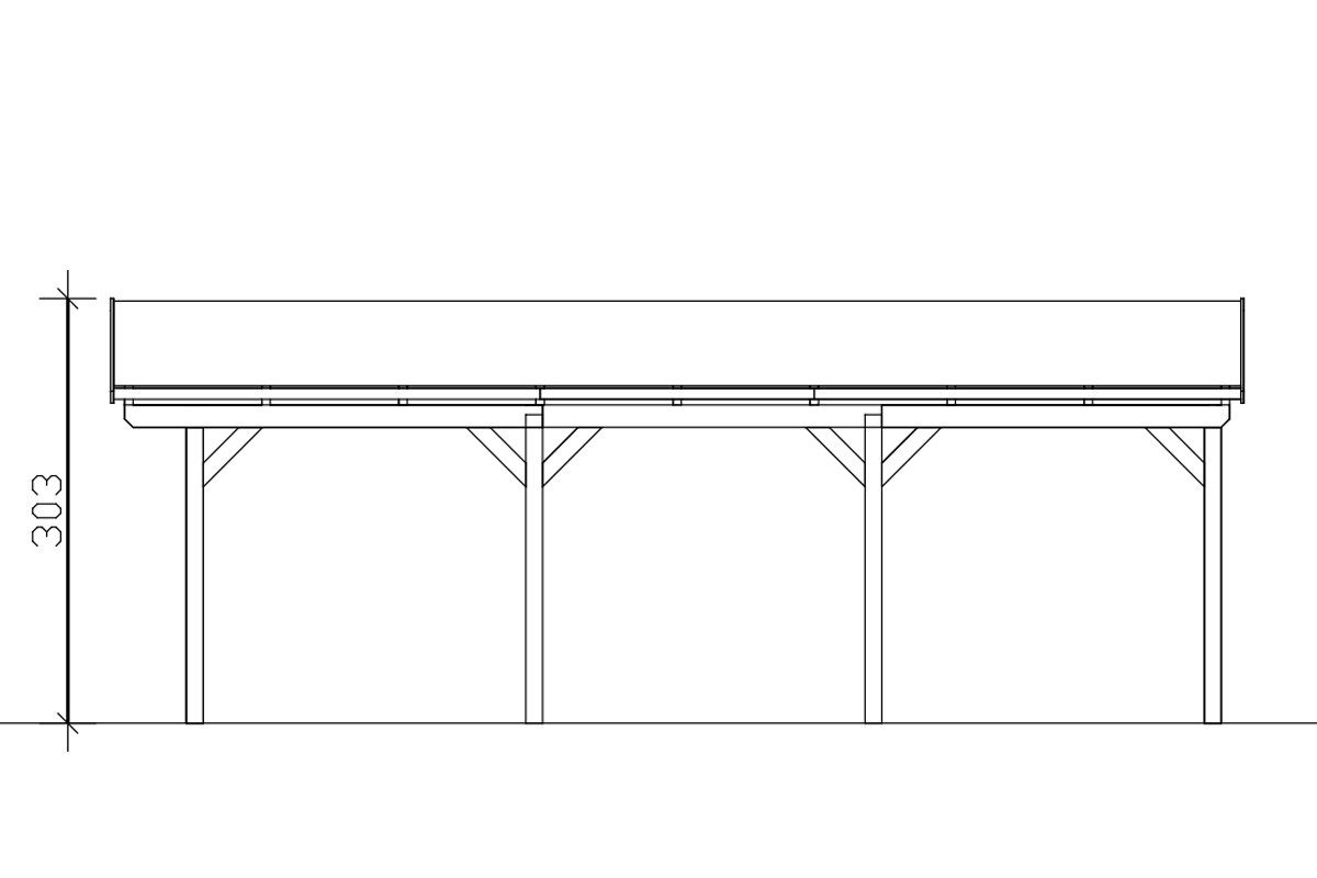Einzelcarport cm Fichtelberg, 317x808 273 Skanholz mit BxT: cm, Einfahrtshöhe, Dachlattung