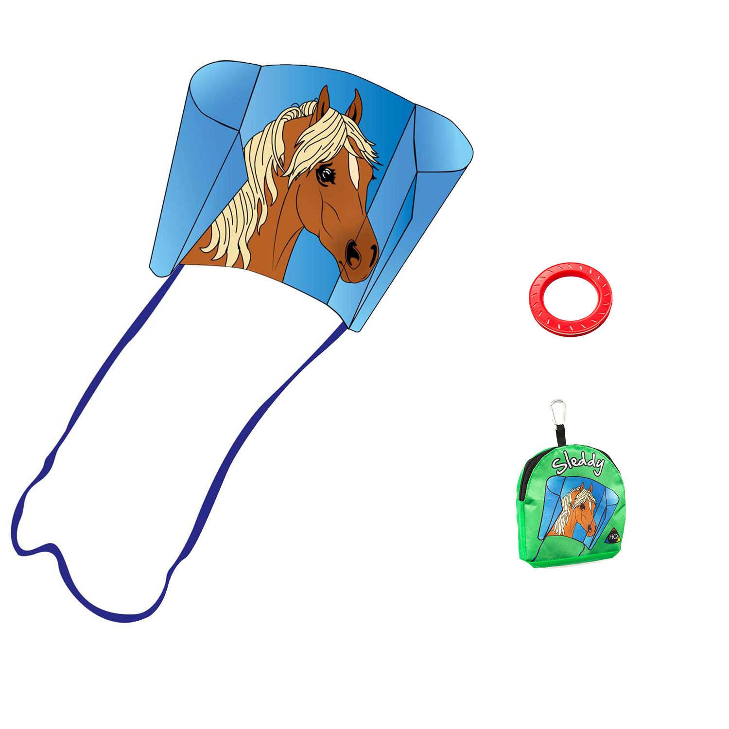HQ Flug-Drache Kinderdrachen HQ Sleddy Einleiner Drachen ab 5 Jahren, der Sleddy wird flugfertig mit Schnur und Spule geliefert
