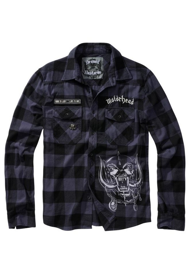 Brandit Langarmhemd Herren Motörhead Checkshirt (1-tlg), Stylisches Shirt  aus angenehmer Baumwollmischung