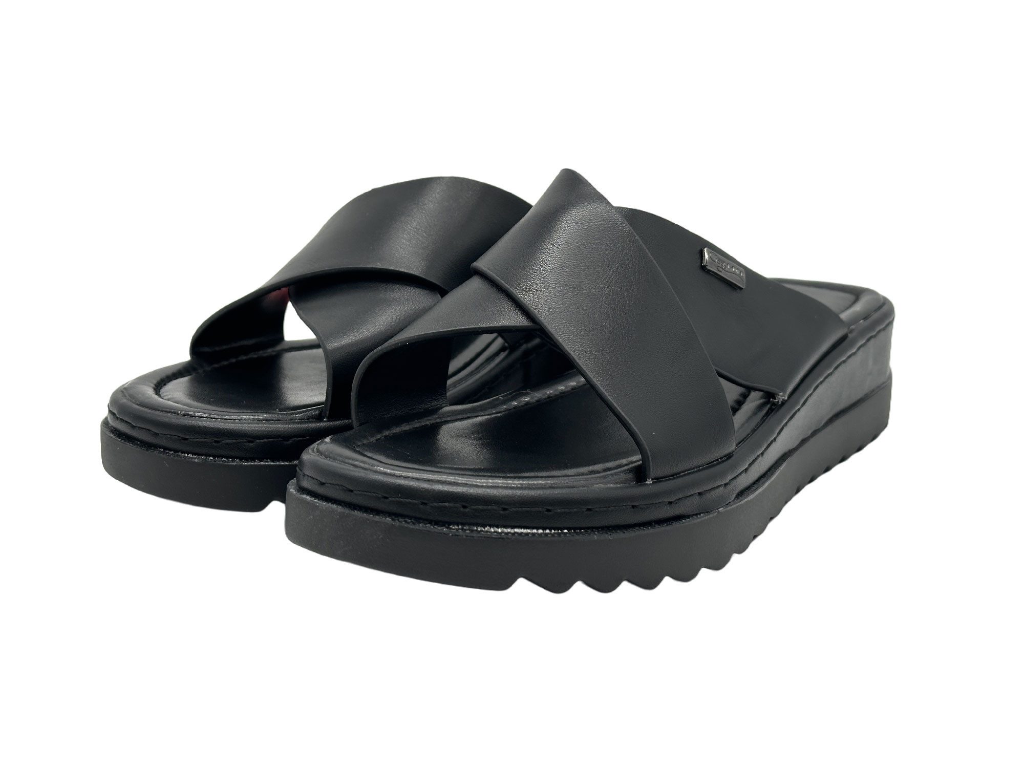 Nowaland Damen Pantoletten mit gekreuzten Riemen – Leichte Sommer Slides Pantolette Minimalistisch, leicht gepolstert, flexibel & bequem