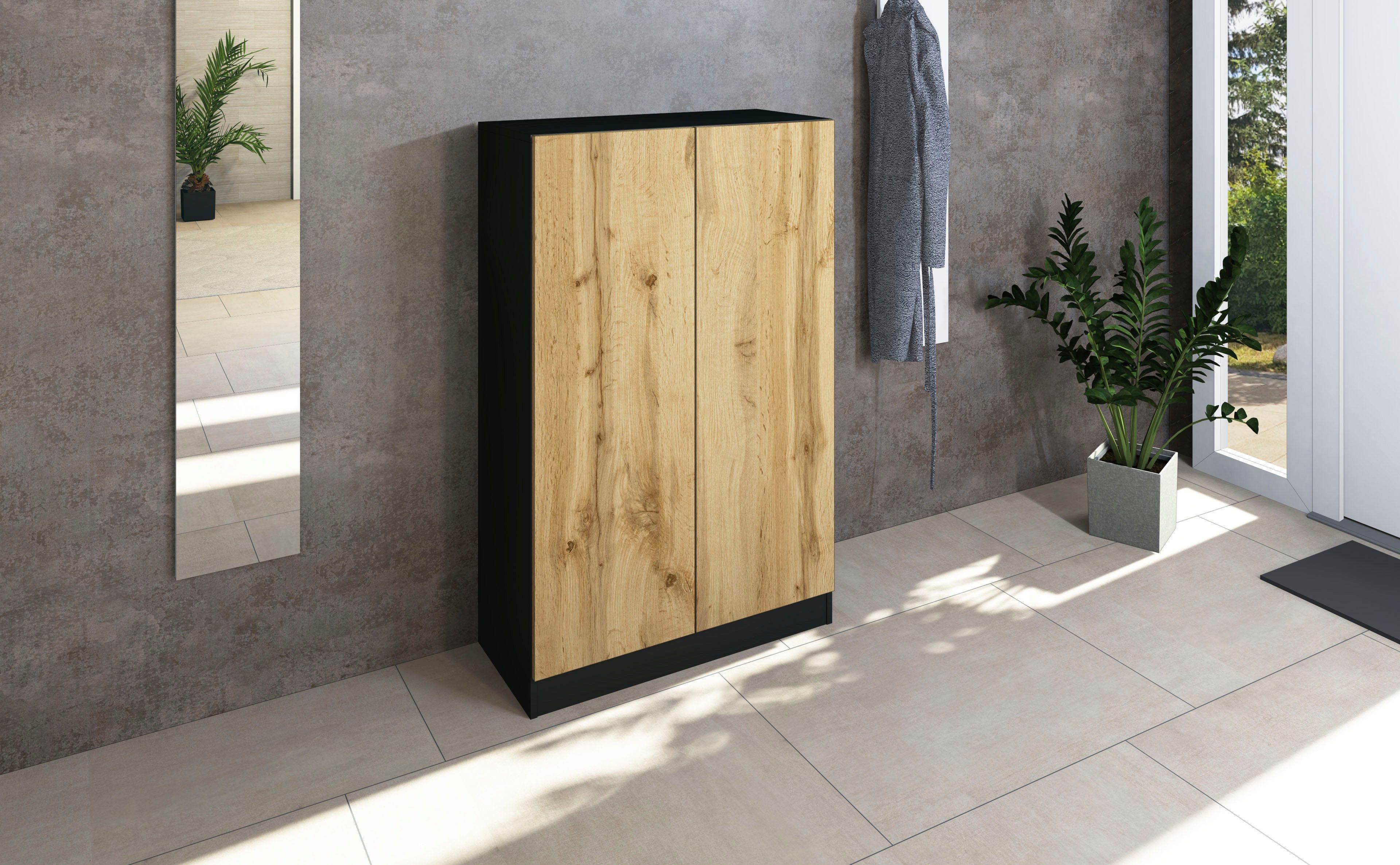 borchardt Möbel Schuhschrank Vaasa, Breite 76 cm, Höhe 120 cm, 6 Fächer Breite 76 cm