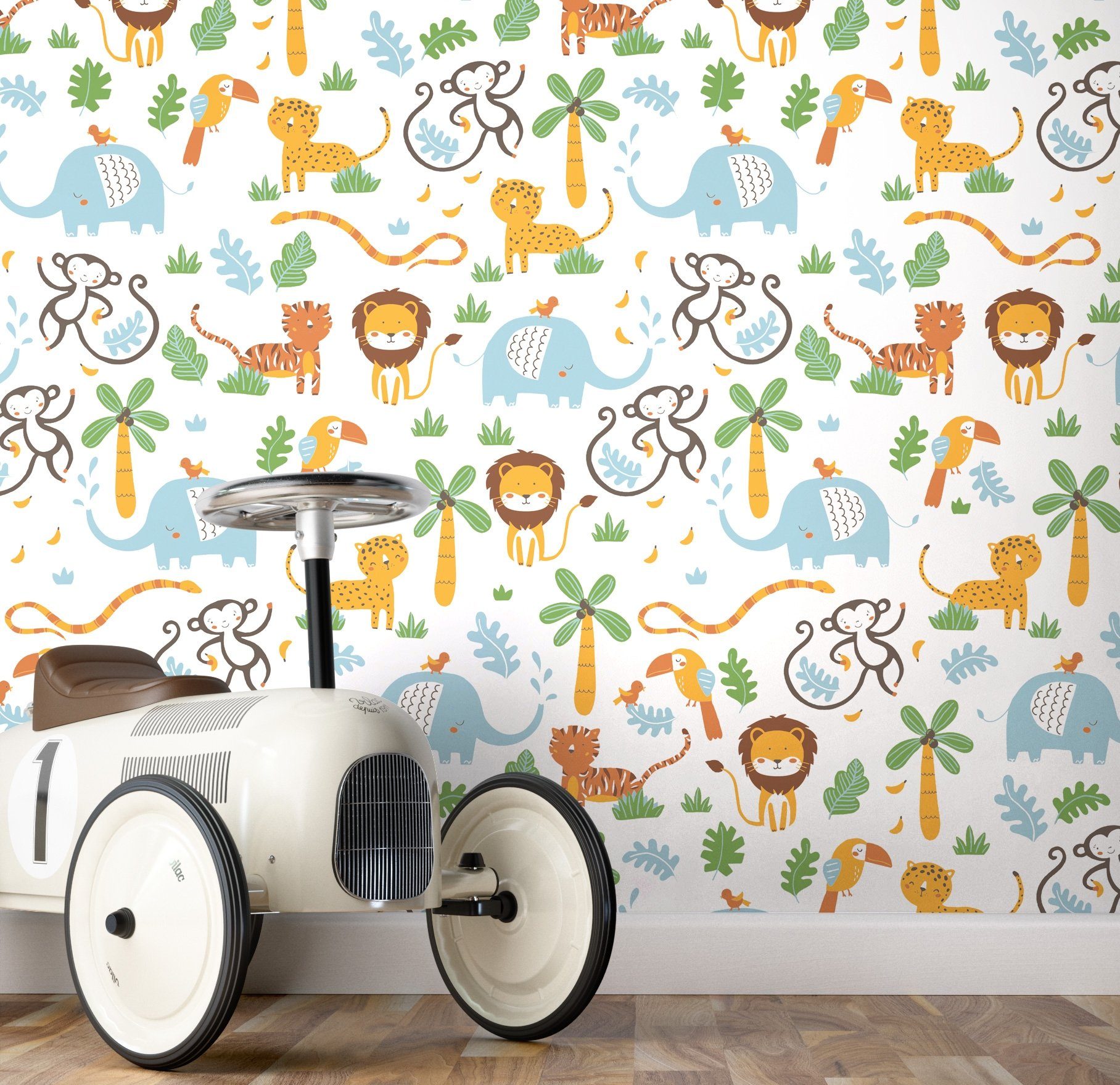Newroom Vliestapete, Bunt Tapete Kinder Tiere günstig online kaufen