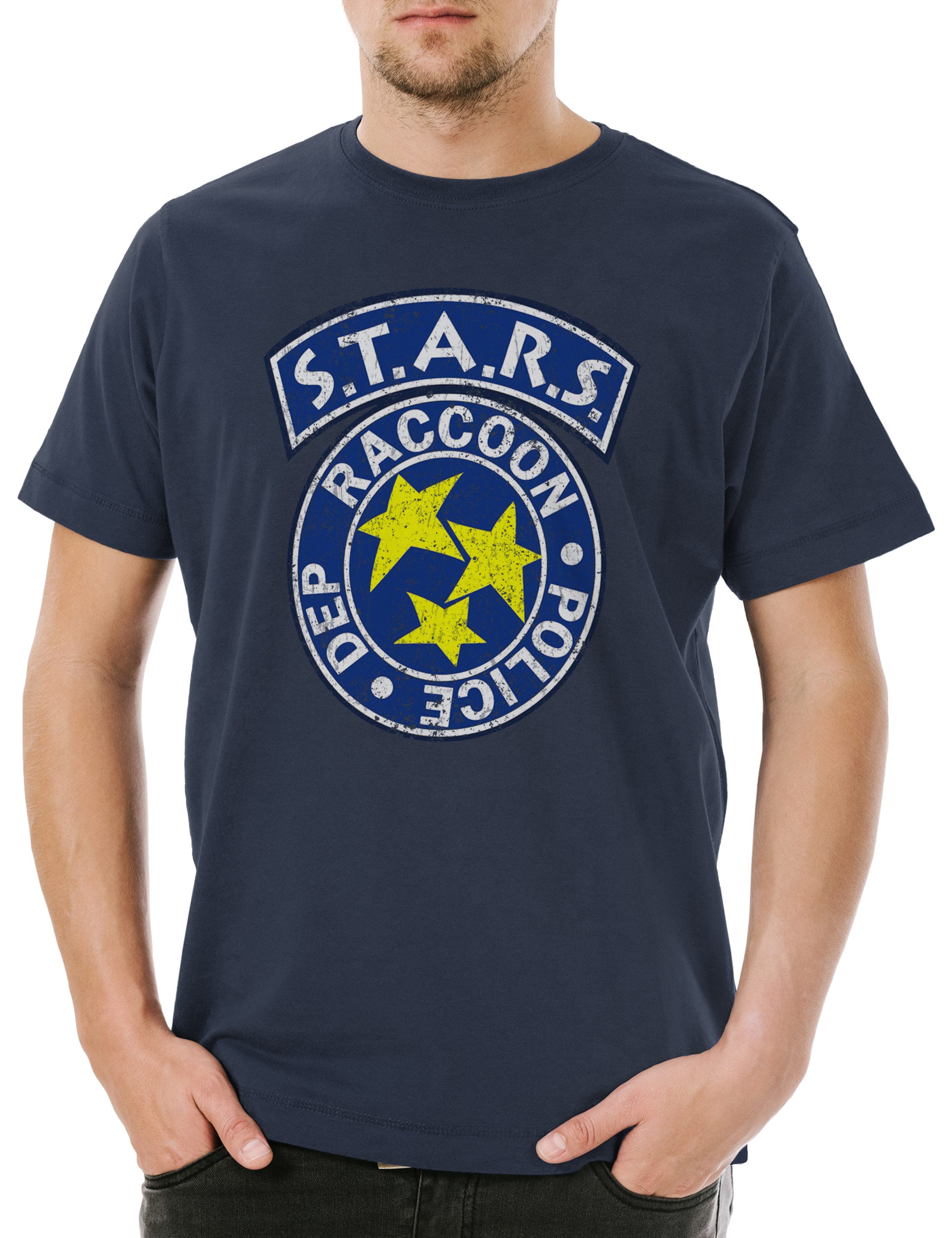Urban Backwoods Print-Shirt Vintage S.T.A.R.S. Logo Herren T-Shirt Resident günstig online kaufen