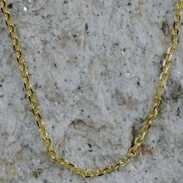 HOPLO Goldkette Ankerkette diamantiert Länge 45cm - Breite 1,8mm - 585-14 Karat Gold, Made in Germany