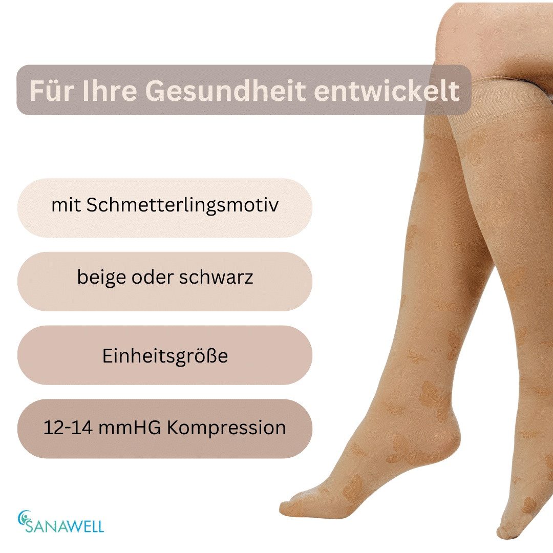 Medosan Kompressionsstrümpfe mit Schmetterlings-Motiv (1-Paar)