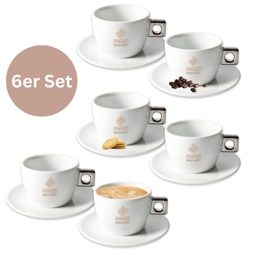 Topanbieter999 Tasse, 12-tlg., Keramik, Cappuccinotassen ca. 167 ml