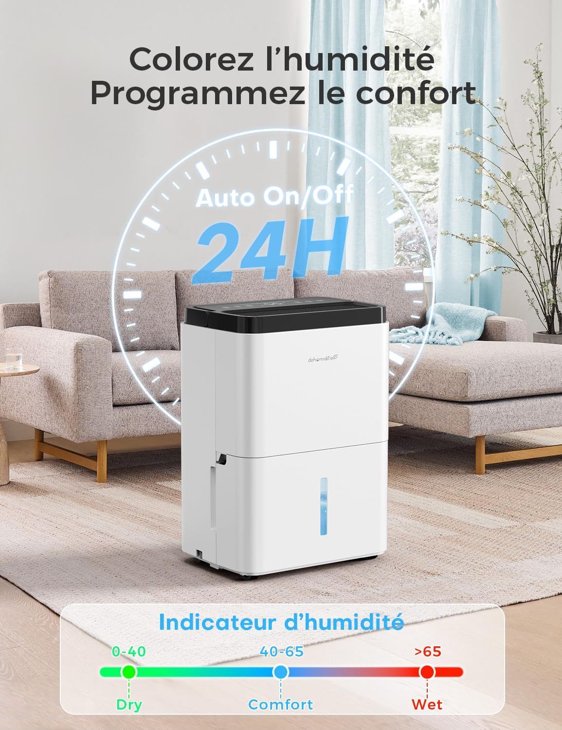 HYCHIKA BETTER TOOLS FOR BETTER LIFE Luftentfeuchter Luftentfeuchter, 12 l/Tag, elektrischer Luftentfeuchter