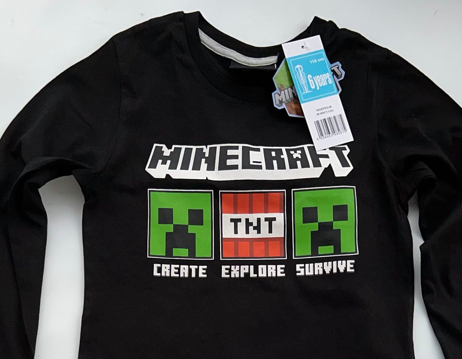Minecraft Pyjama MINECRAFT Kinder Pyjama langer Schlafanzug für Jungen + Mädchen