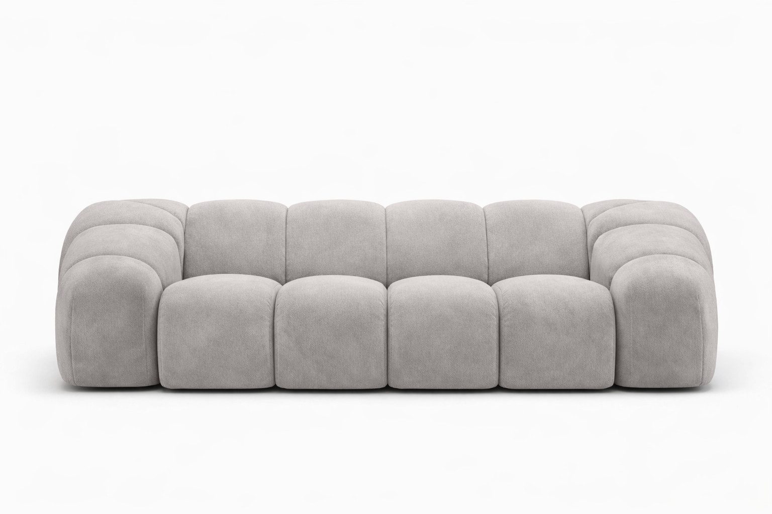 Kaiser Möbel Sofa 3-Sitzer modular für Wohnzimmer, Samtstoff Bluvel, CROISSANT, Einzelsofa, modulares System,hochwertiger Samtstoff