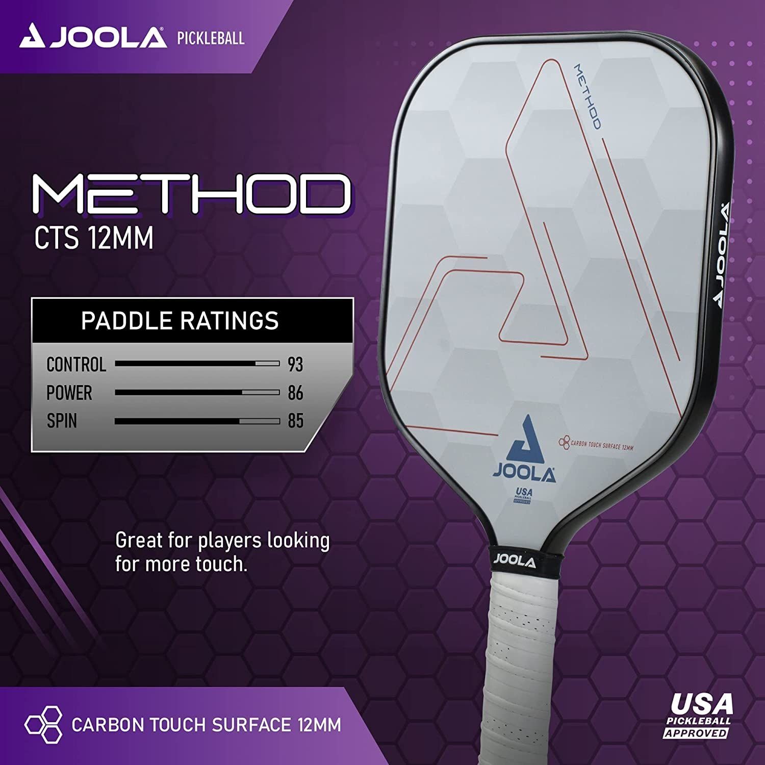 Joola Pickleballschläger Method CTS 12, Tennis Tischtennis Schläger Set Schlagspiel