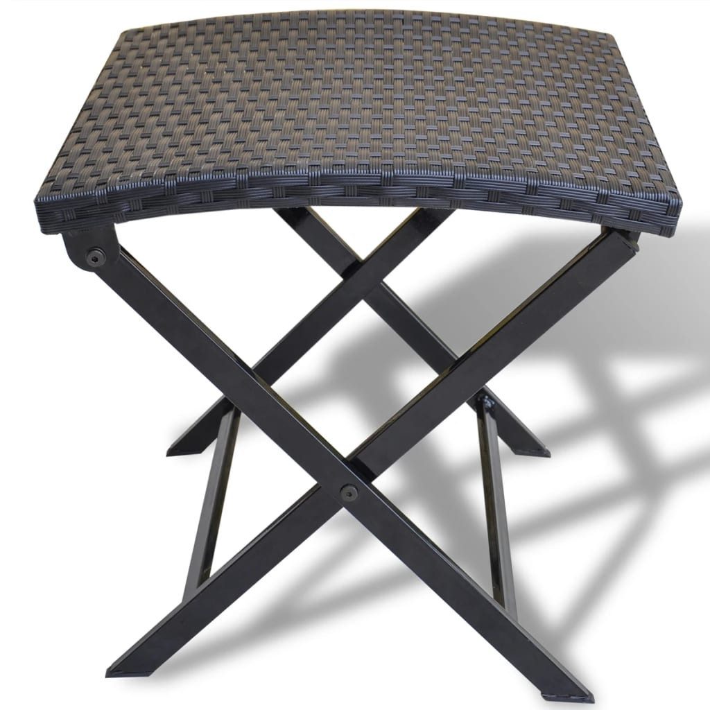 vidaXL Hocker, Klapphocker Poly Rattan Schwarz