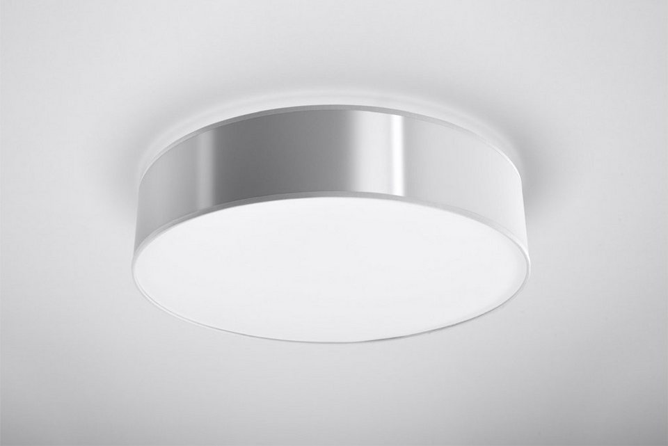 Licht-Erlebnisse Deckenleuchte ATISS, ohne Leuchtmittel, Deckenlampe Grau  Ø45cm 3-flmg E27 modern Küche Esszimmer Flur