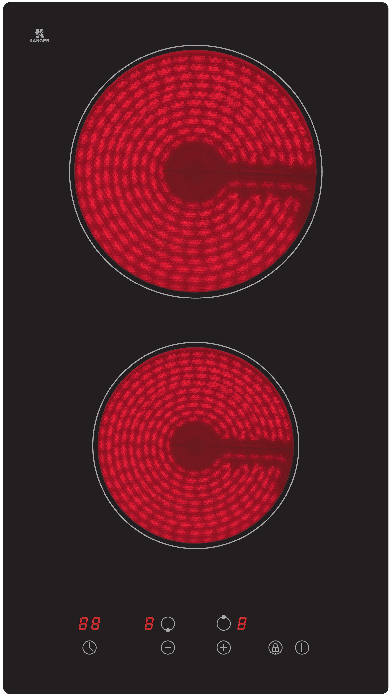 PKM Elektro-Kochfeld, Touch Control, 9 Leistungsstufen, Kindersicherung, Schuko Stecker