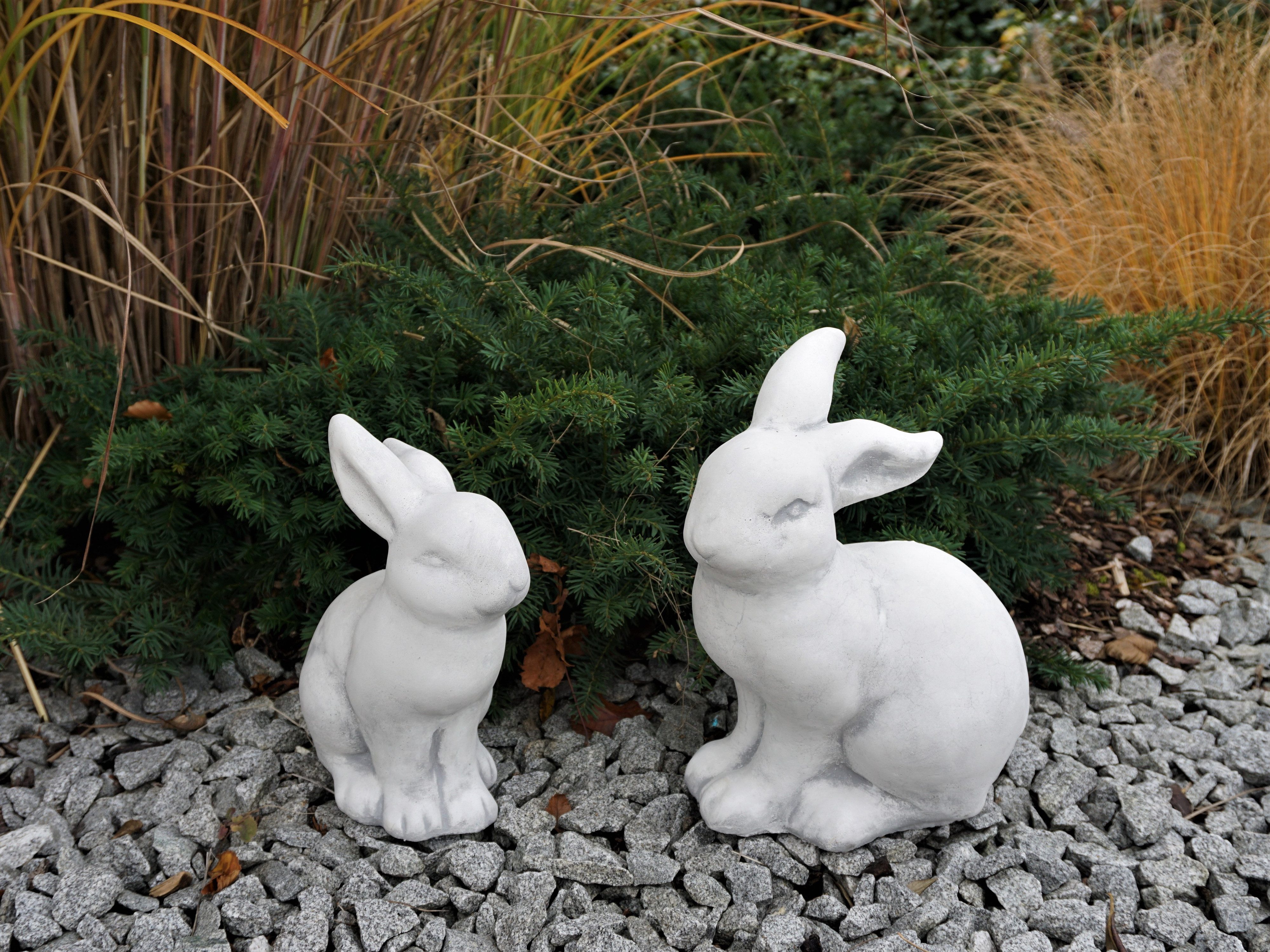 gartendekoparadies.de Gartenfigur Hasenpaar Ostern, H. 32/28 cm, 11 kg, Frostsicher