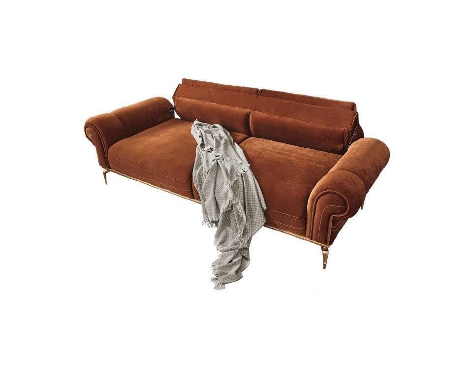 3-Sitzer Textil Sitzer Polster Luxus Sofa Lounge Design Stoff 3 Sofas JVmoebel
