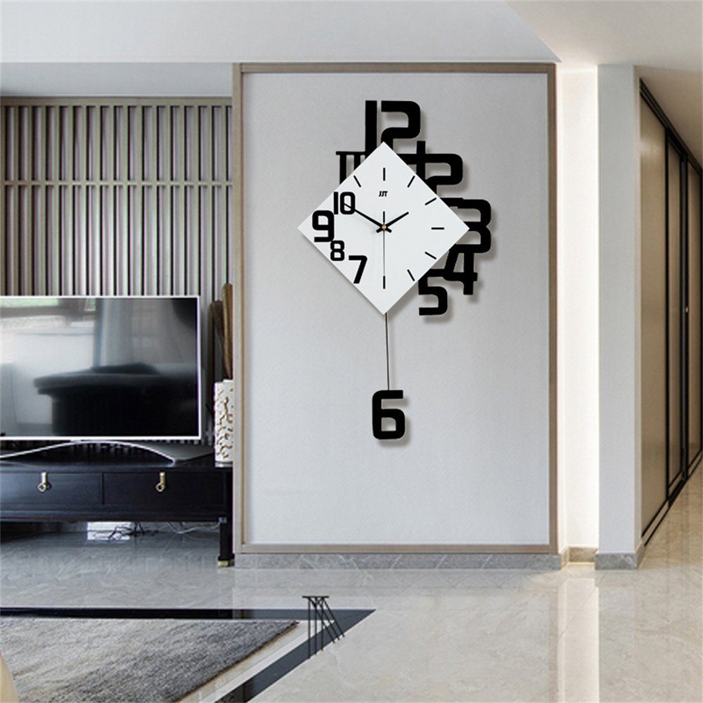 und Wanduhr Stilvolle 34X63CM Kreative Wanduhr, Moderne stille dekorative Uhr Dekorative