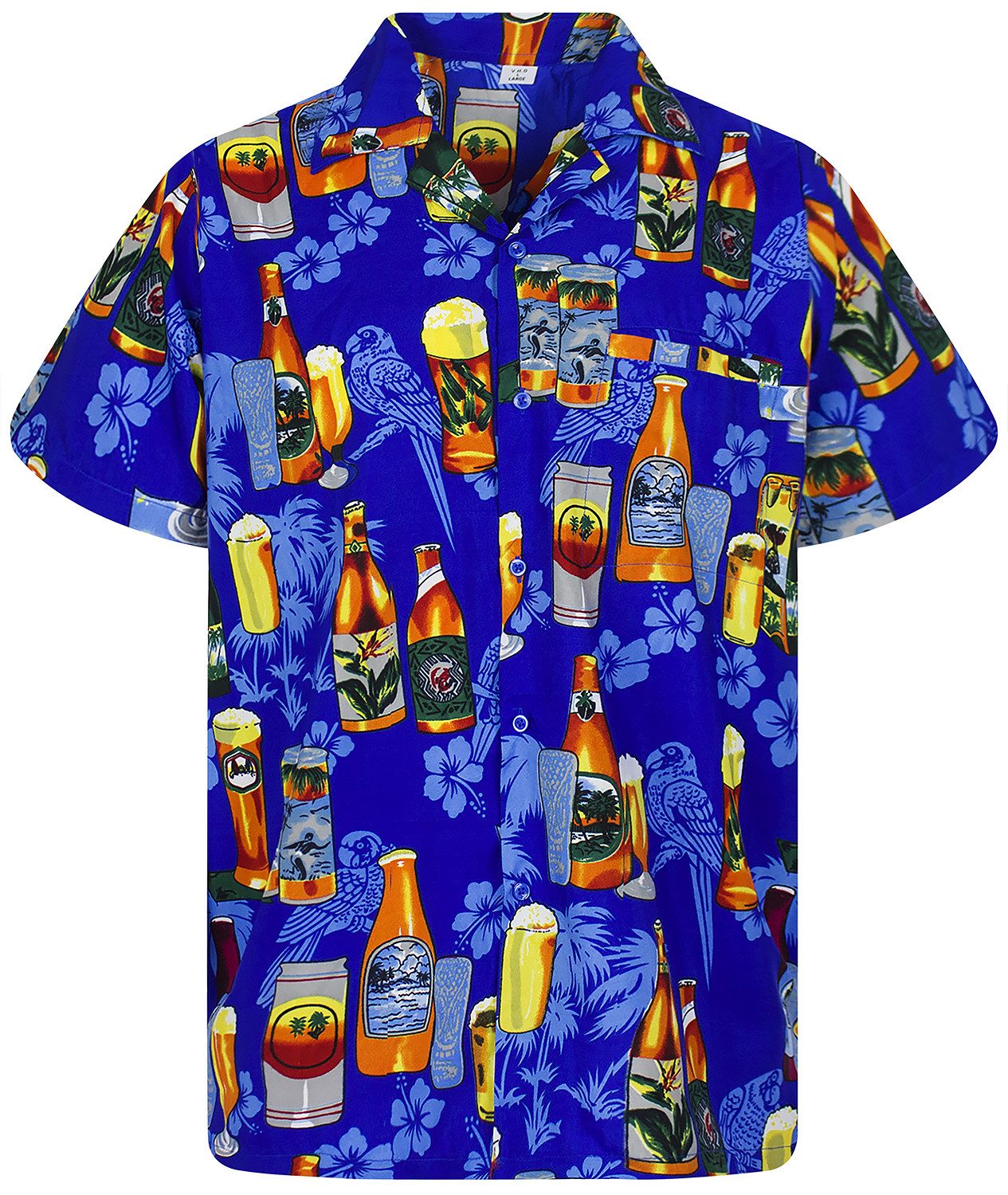 King Kameha Hawaiihemd Beerbottle Funky Hawaii-Hemd Herren Kurzarm Front-Ta günstig online kaufen