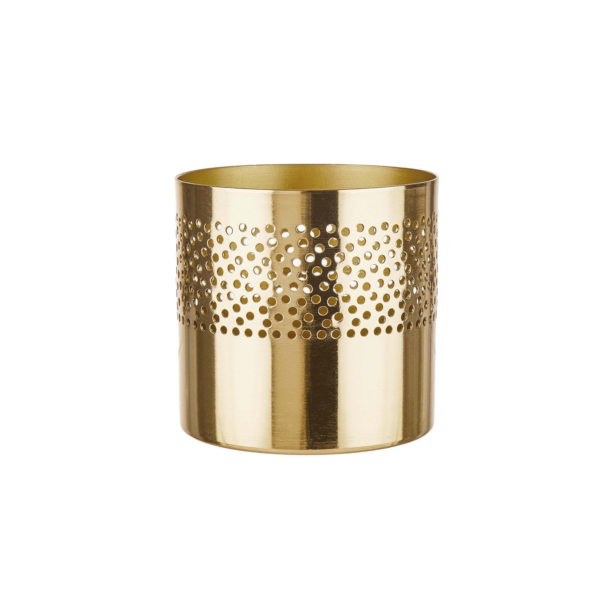 Teelichthalter Höhe BUTLERS Gold 8cm PART Lochstanzung Teelichthalter
